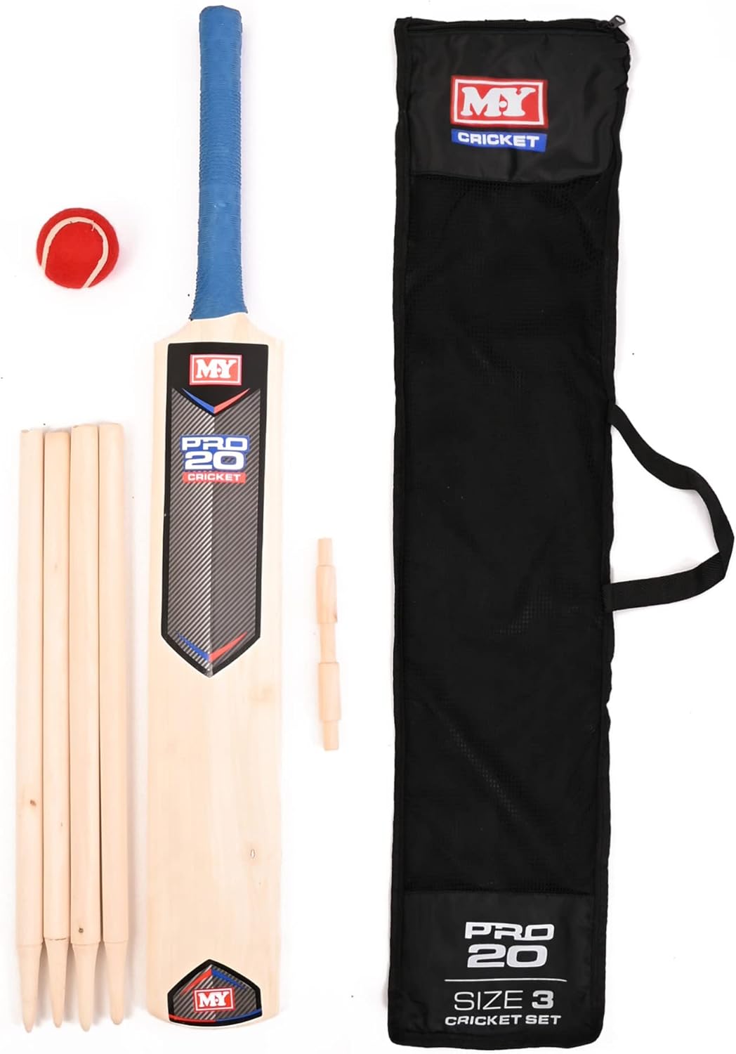 Size 3 Cricket Set In Mesh Carry Bag "M.Y"