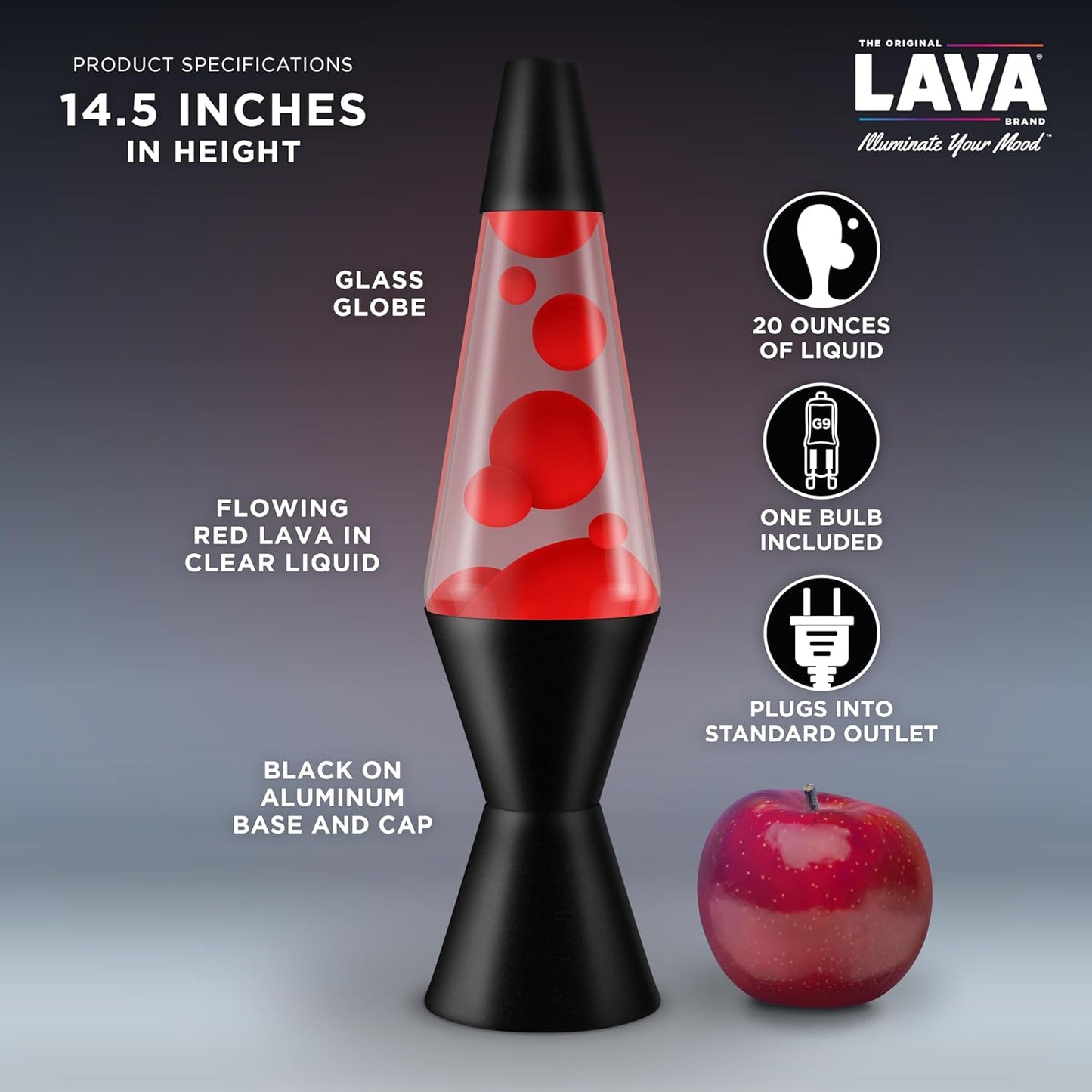 Lava Lamp Red/Clear/Black
