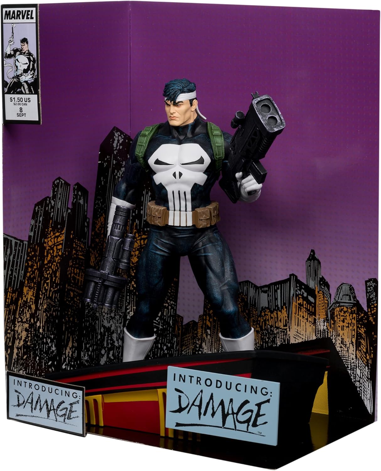 McFarlane Marvel The Punisher 1:6th Scale Collectible with Scene & Comic (The Punisher War Journal #8) Toys