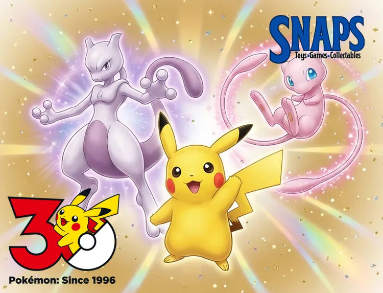 Pokemon characters all together celebrating the 30th anniversary 