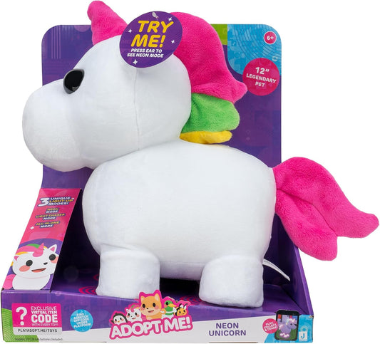 Adopt Me! Neon Unicorn Light-Up Plush