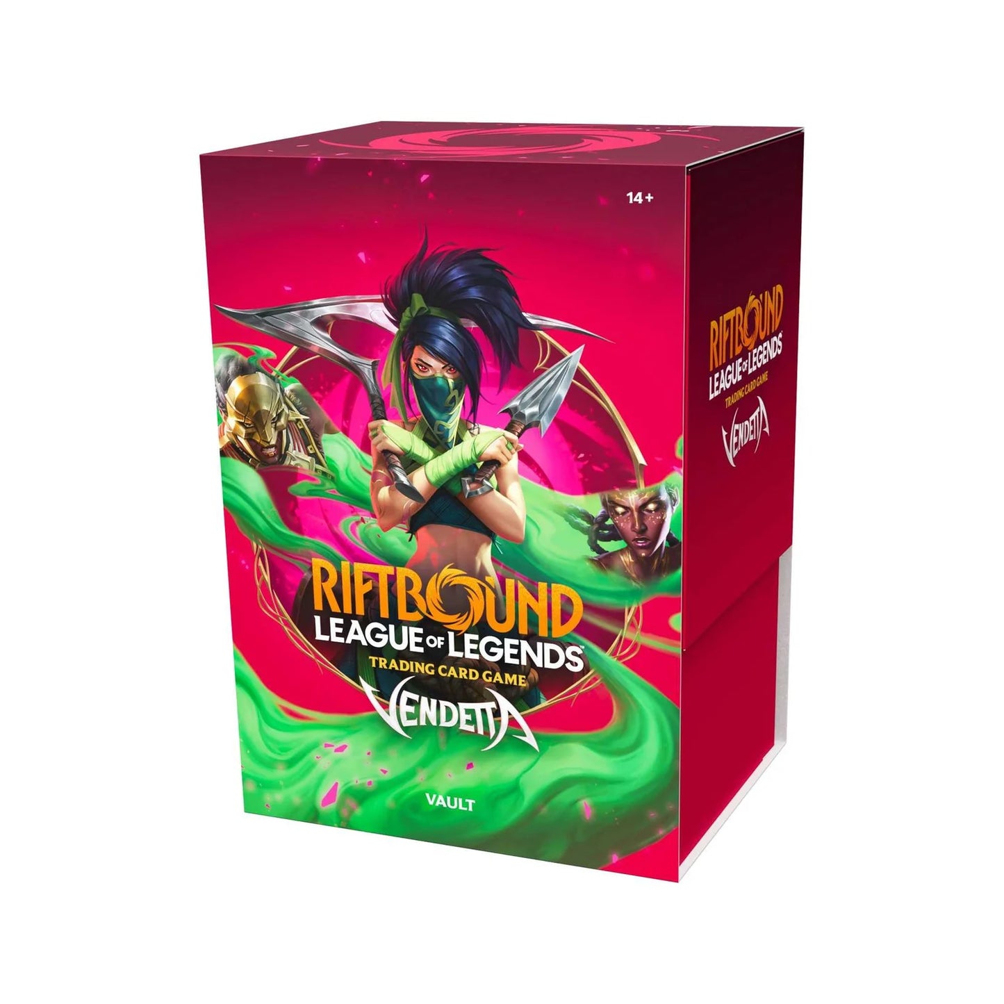 Riftbound League of Legends trading card game box with colorful artwork on a white background