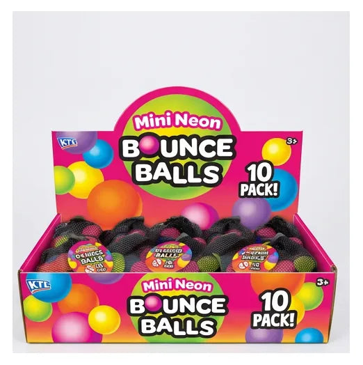 Neon Bouncy balls in their bags, 10 per bag