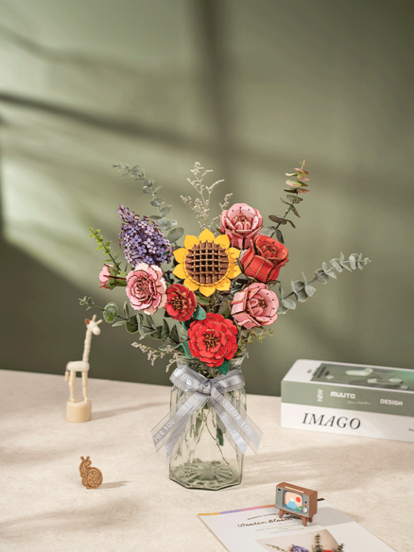 Wooden Flower Bouquet 3D Puzzle