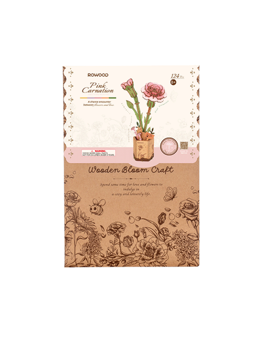 Pink Carnation 3D Wooden Puzzle