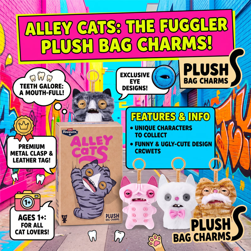Fuggler Alley Cats Plush Bag Charm, Series 1