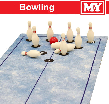 M.Y 3 in 1 Table Top Curling, Bowling, Shuffleboard Portable Family Game