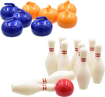 M.Y 3 in 1 Table Top Curling, Bowling, Shuffleboard Portable Family Game