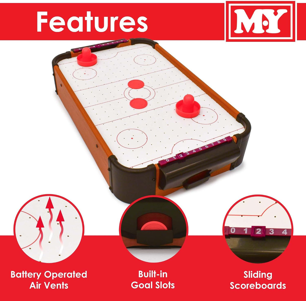 M.Y 55 x 31cm Table Top Air Hockey