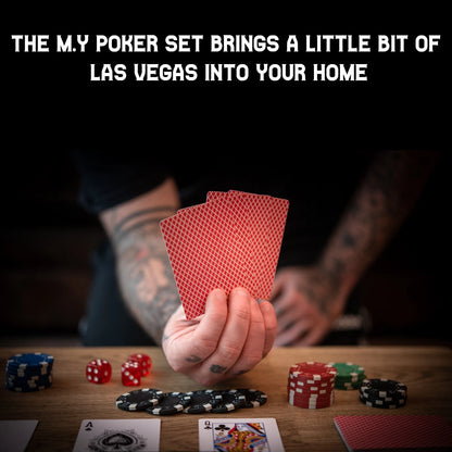 M.Y Texas Hold'em Poker Set | Cards, Chips, Aluminium Case