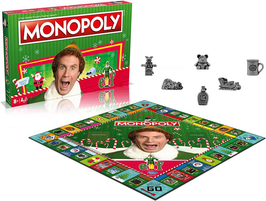 Monopoly Elf Board Box Unique Counters White Background