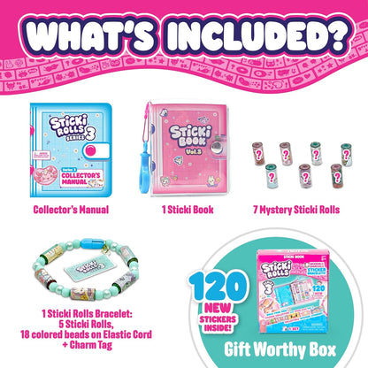 Sticki Rolls Sticki Book S3, Wearable Shareable Sticker Bracelets