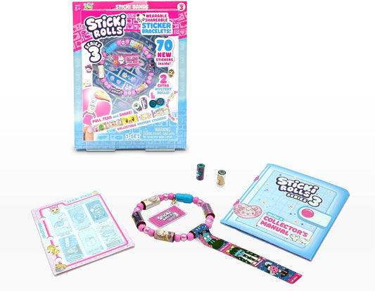 Sticki Rolls Sticki Band Single Pack S3, Wearable Shareable Sticker Bracelets