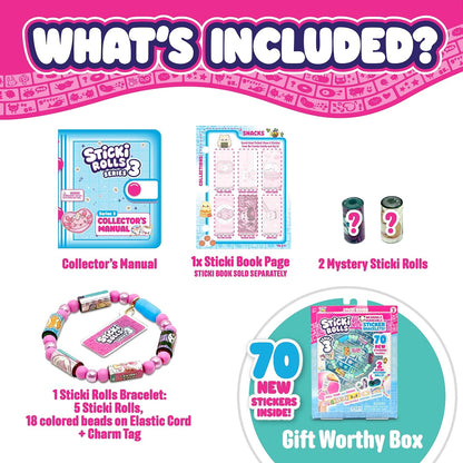 Sticki Rolls Sticki Band Single Pack S3, Wearable Shareable Sticker Bracelets