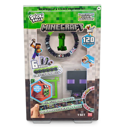 Sticki Rolls Minecraft Backpack Clip and Wristband Sticker Craft Set