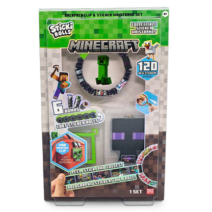 Sticki Rolls Minecraft Backpack Clip and Wristband Sticker Craft Set
